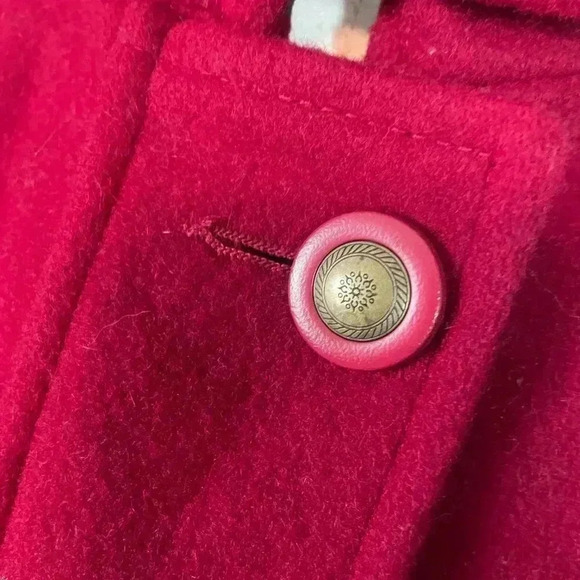 Vintage Machintosh New England Red Wool Barn Chore Coat with Suede Collar - Picture 6 of 15